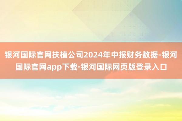 银河国际官网扶植公司2024年中报财务数据-银河国际官网ap